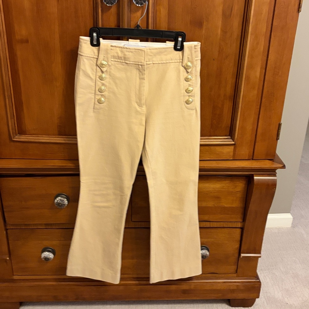 NWOT Derek Lam 10 Crosby Robyn Cream Capris - Picture 4 of 7